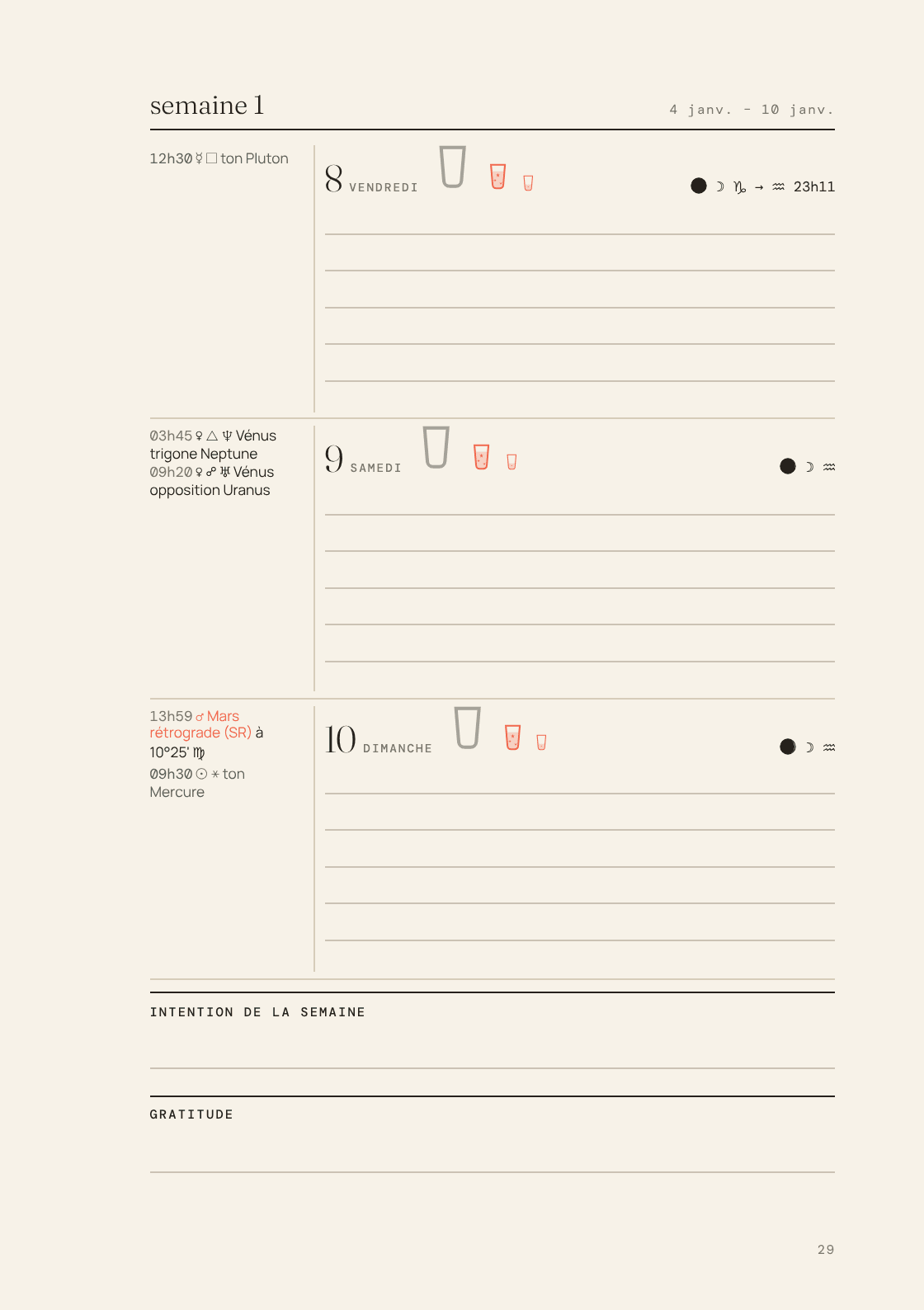A week, right page